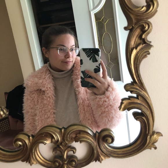 FLUFFY FAUX FUR COAT -  BABY PINK - TORRID - Picture 5 of 5